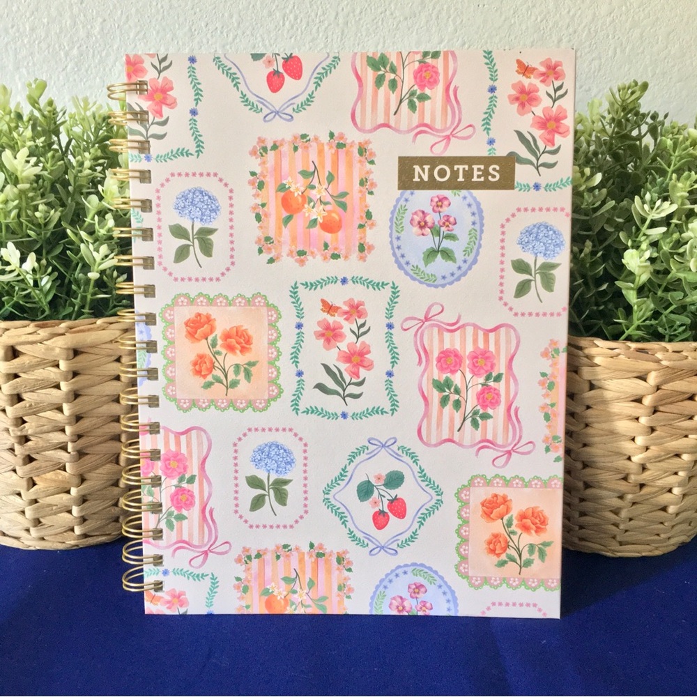 Clementine Spiral Notebook ~ Beautiful Florals and Fruit